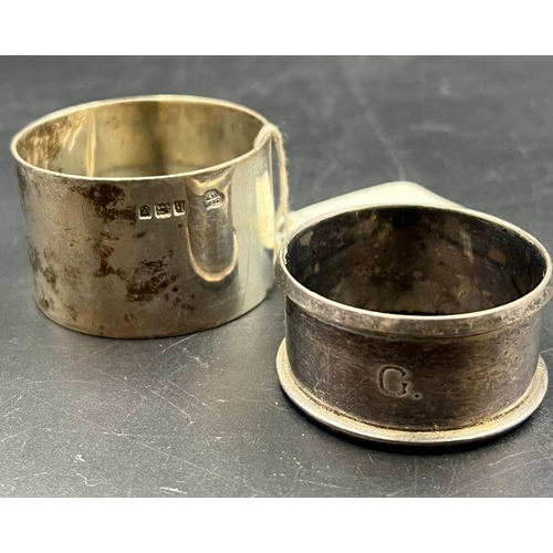 430 - Two silver napkin rings including one by Goldsmiths and Silversmiths 1903.