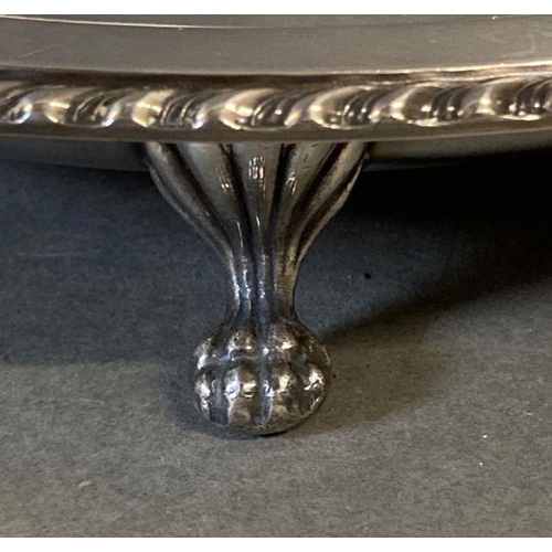 440 - The Sheffield Silver Company (Made in USA)EPC silver tray on three lion paw feet