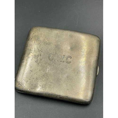 442 - A silver cigarette case, hallmarked for Birmingham.