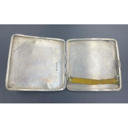 442 - A silver cigarette case, hallmarked for Birmingham.