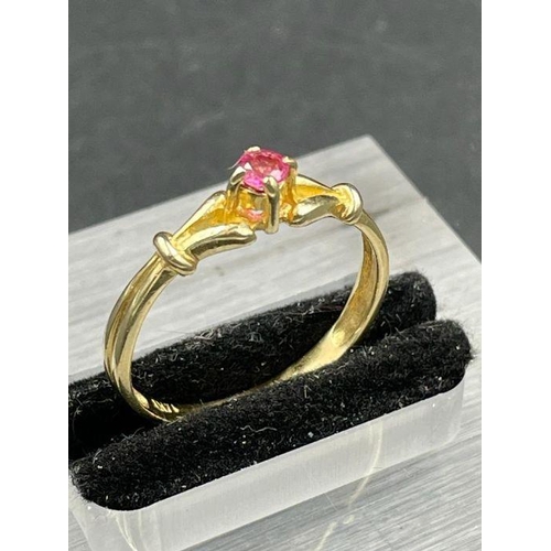 449 - A 14ct ruby, yellow gold ring, approximate total weight 1.9g