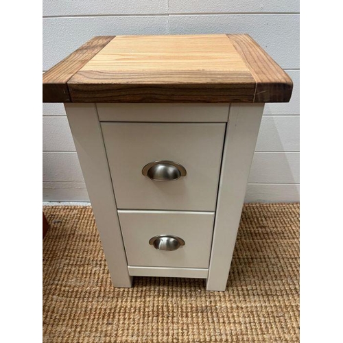 50 - A small square side table consisting of two drawers