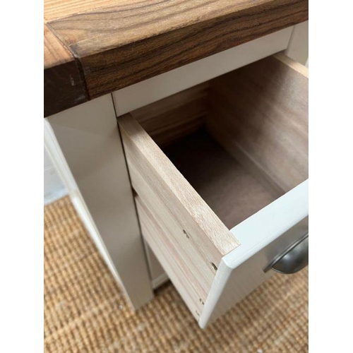 50 - A small square side table consisting of two drawers