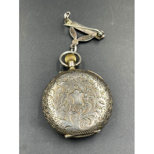 513 - A silver ladies pocket watch