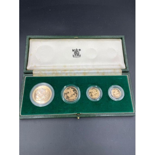 530 - Great Britain, Royal Mint UK 1980 Gold Proof Set to include £5, £2, sovereign and half sovereign, El... 