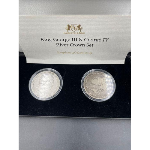 535 - Harrington & Byrne George III and IV silver crown set