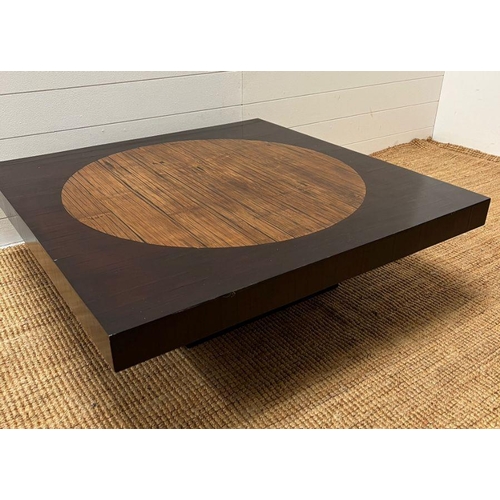 54 - A contemporary coffee table with circular pattern to top (H30cm SQ100cm)