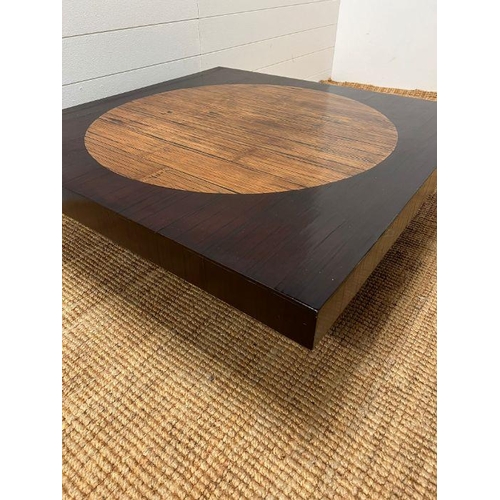 54 - A contemporary coffee table with circular pattern to top (H30cm SQ100cm)