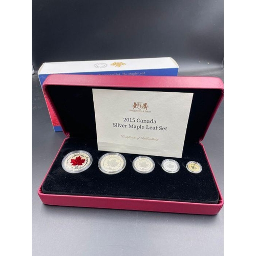 543 - 2015 Maple Leaf fine silver fractional set from the Royal Canadian mint.