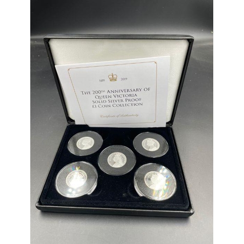 546 - 2019 200th Anniversary Queen Victoria £1 Coin Collection Silver Proof Alderney