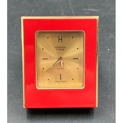 619 - Small Hermes travel clock