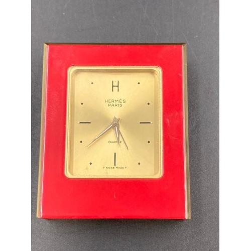 619 - Small Hermes travel clock