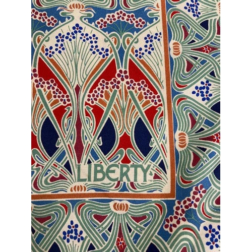 631 - Two vintage Art nouveau Liberty silk scarves. One in purples and pinks and the other in blues, reds ... 