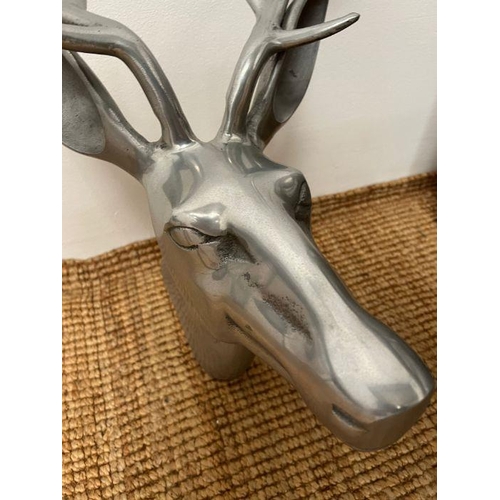 643 - A wall hanging metal Stag's head