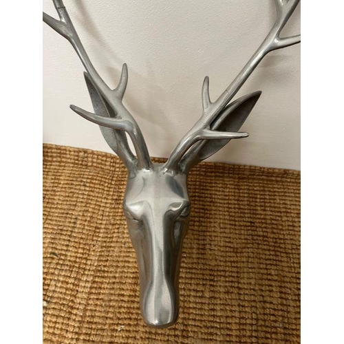 643 - A wall hanging metal Stag's head