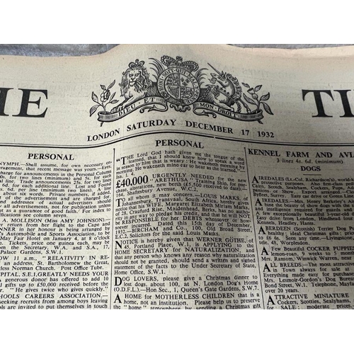 656 - An original newspaper from 1932 17th December