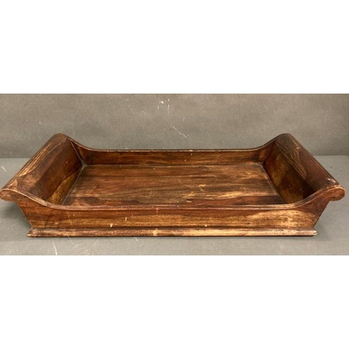 660 - A selection of vintage hardwood trays