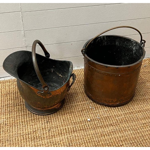 670 - A cooper bucket and scuttle