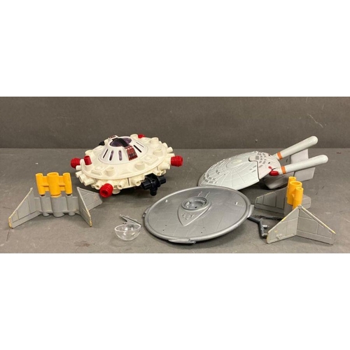 716 - A selection of play worm toys to include the USS Enterprise