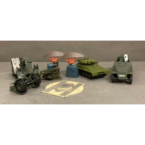 720 - A selection of play worn Diecast, military toys to include Dinky and Corgi