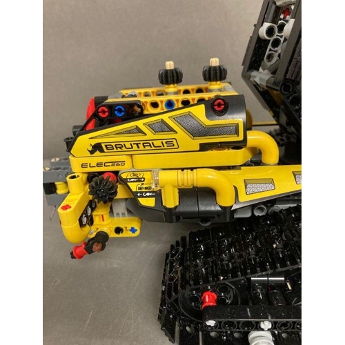 725 - Two Lego Technic model, A Bulldozer and a crane with grabber