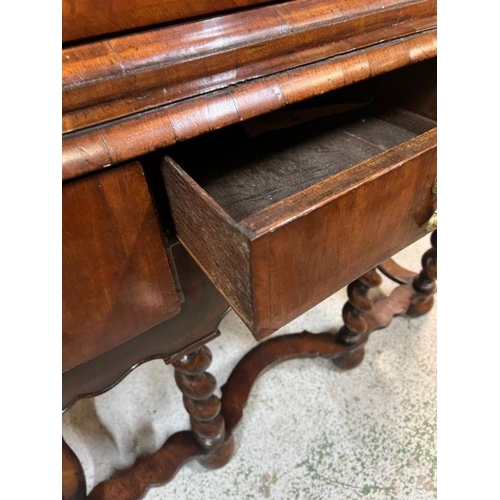 78 - A Queen Anne walnut chest on stand  (H159cm W104cm D58cm)