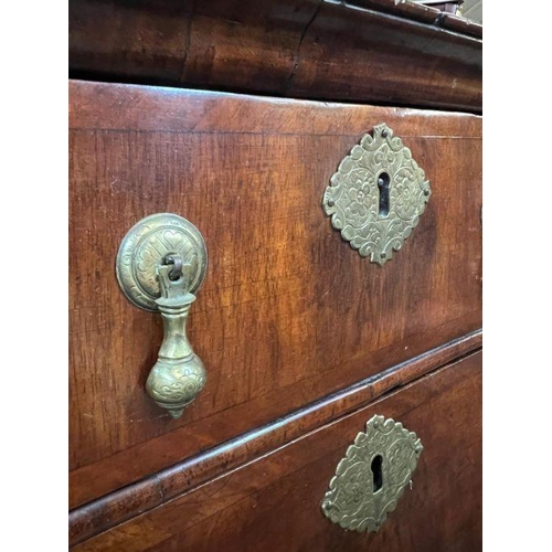 78 - A Queen Anne walnut chest on stand  (H159cm W104cm D58cm)