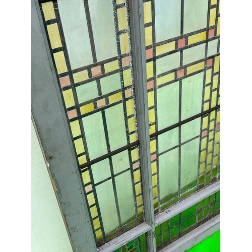 91 - A perspex stained glass effect window panel 110cm x 170cm