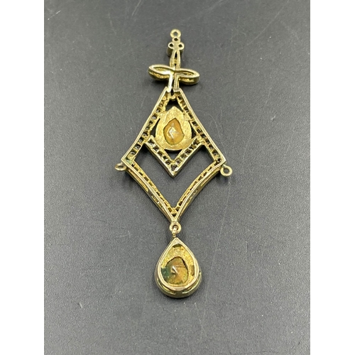 490 - A gold old cut diamond pendant