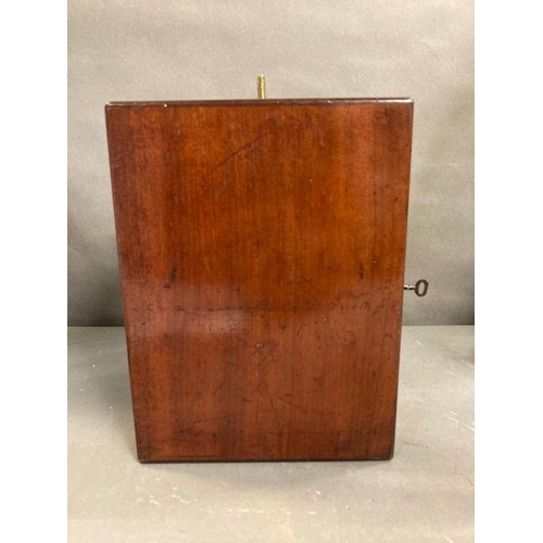 723 - A 19th Century Wenham binocular petrological microscope by Ross of London, cased on plinth in a glas... 