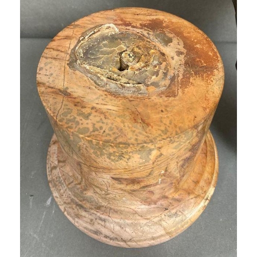 725 - A bronze Art Nouvea style bust of a water Nymph with marble plinth, signed J Prince (H83cm with Plin... 