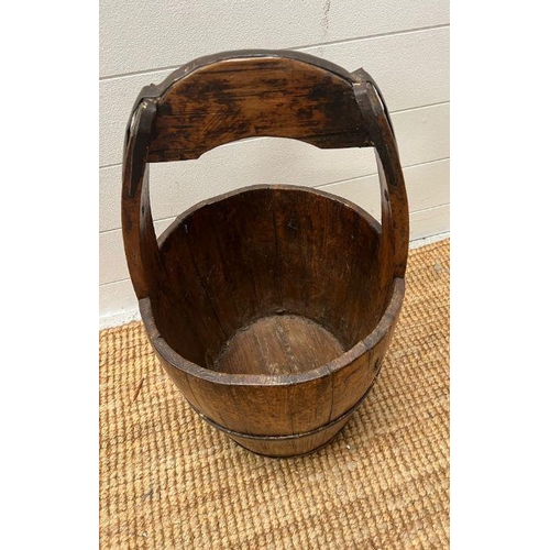 726 - A Chinese elm and iron bucket