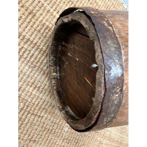 726 - A Chinese elm and iron bucket