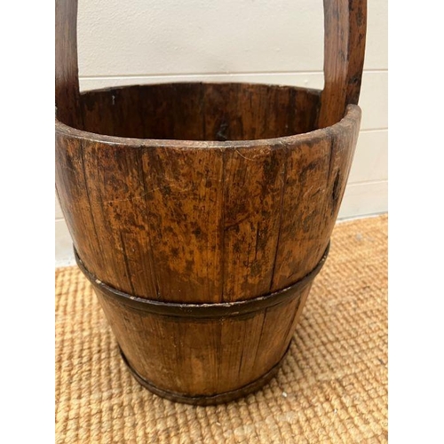 726 - A Chinese elm and iron bucket