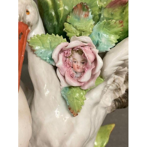 100 - Two Meissen figures of cherubs with storks AF H20cm