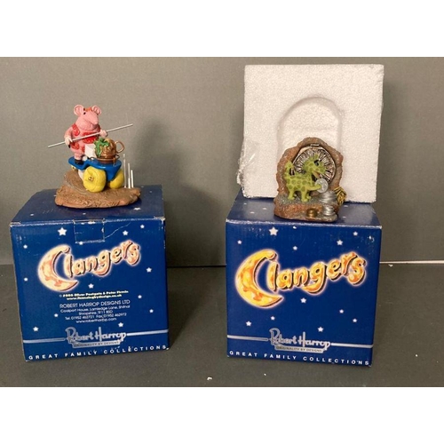 109 - Two Robert Harrop Clangers Figurines: Tiny Clanger & The trolley and Baby Dragon