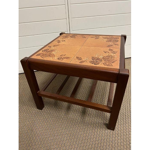 36 - A tiled top side table (H35cm SQ45cm)