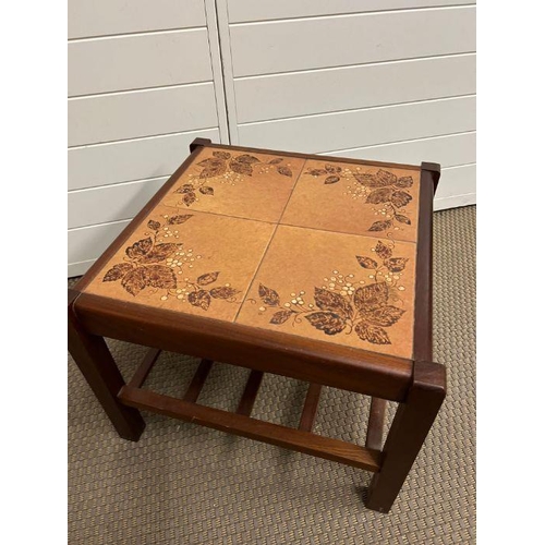 36 - A tiled top side table (H35cm SQ45cm)