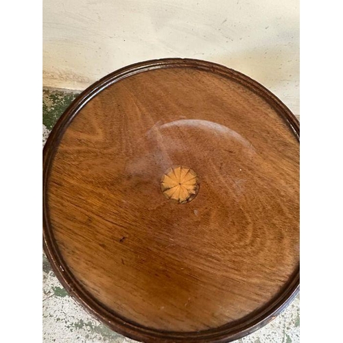 5 - Two mahogany wine tables, one on turned central column with splayed feet