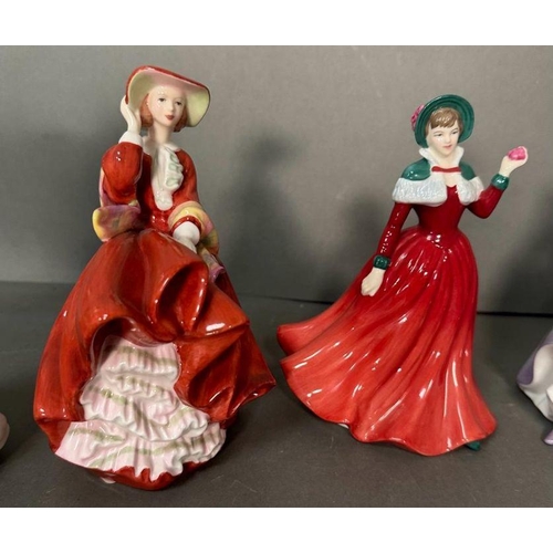 50 - A selection of eight Royal Doulton figures to include Winter Day, Melanie, Laura and Autumn Breeze