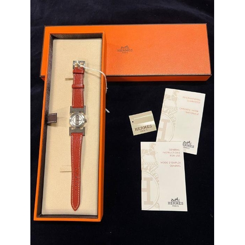 630 - Hermès Paprika watch in stainless steel Ref: PA1.210 Circa 2000, boxed with papers