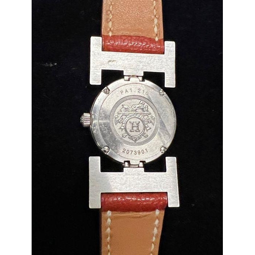 630 - Hermès Paprika watch in stainless steel Ref: PA1.210 Circa 2000, boxed with papers