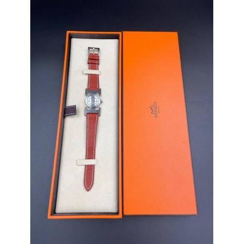 630 - Hermès Paprika watch in stainless steel Ref: PA1.210 Circa 2000, boxed with papers