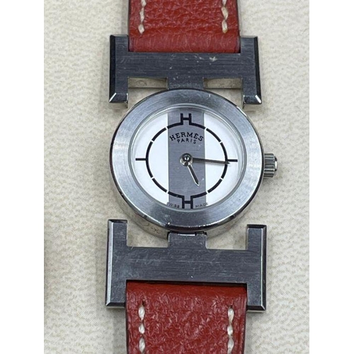 630 - Hermès Paprika watch in stainless steel Ref: PA1.210 Circa 2000, boxed with papers