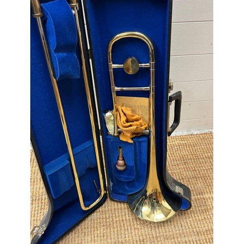 64 - A cased Trombone