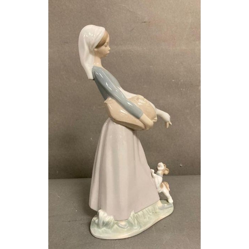 67 - Girl with Goose and Dog. Lladro. Designed by Fulgencio Garcia. #4866. Marked Lladro Hand Made in Sp... 