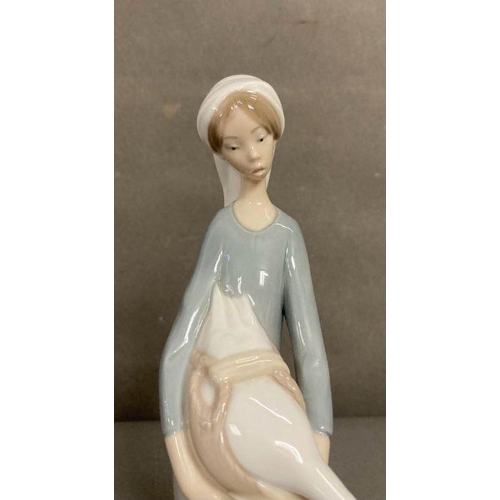 67 - Girl with Goose and Dog. Lladro. Designed by Fulgencio Garcia. #4866. Marked Lladro Hand Made in Sp... 