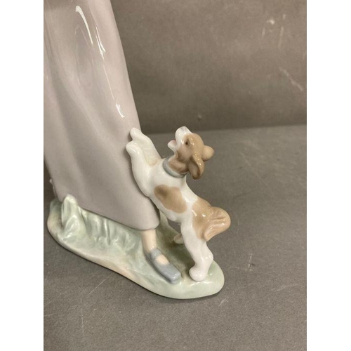 67 - Girl with Goose and Dog. Lladro. Designed by Fulgencio Garcia. #4866. Marked Lladro Hand Made in Sp... 