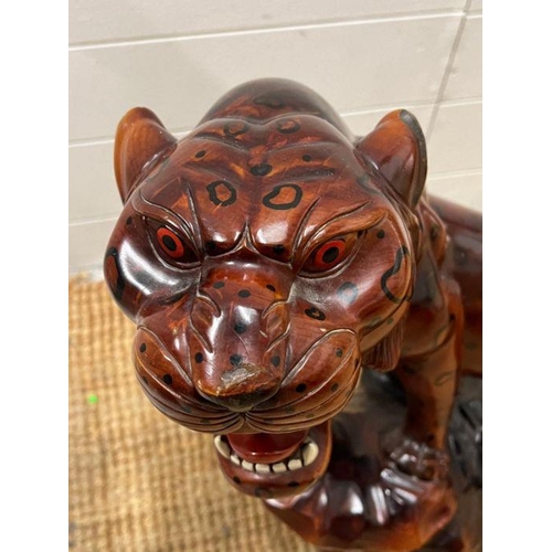 94 - A Chinese carved prowling tiger (H60cm) AF