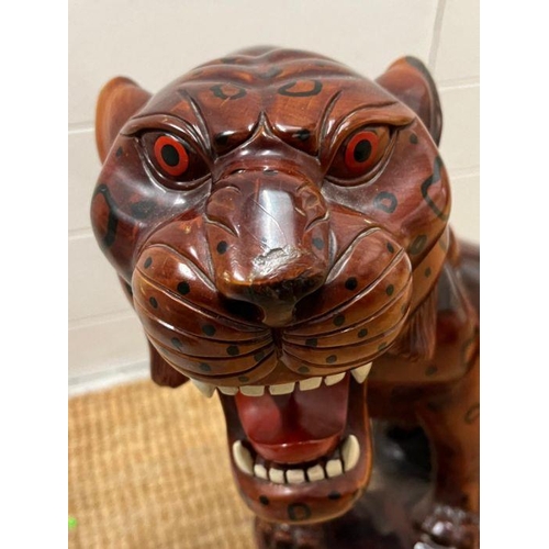 94 - A Chinese carved prowling tiger (H60cm) AF